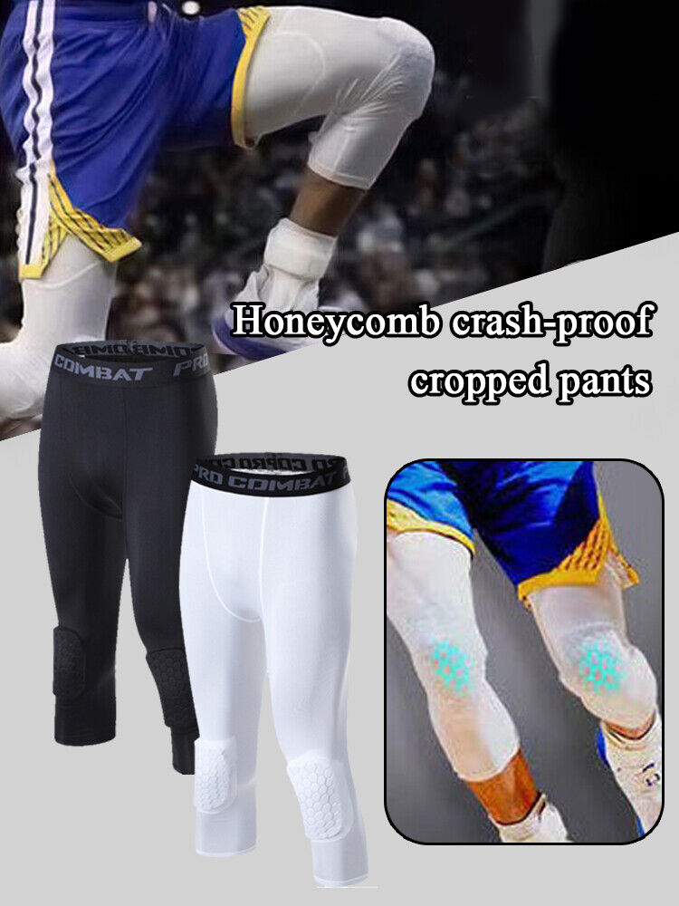 Men's 3/4 Basketball Compression Tights with Knee Pads