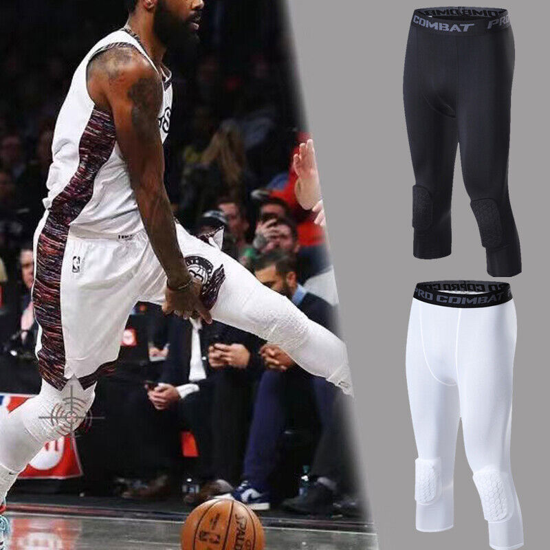 Men's 3/4 Basketball Compression Tights with Knee Pads