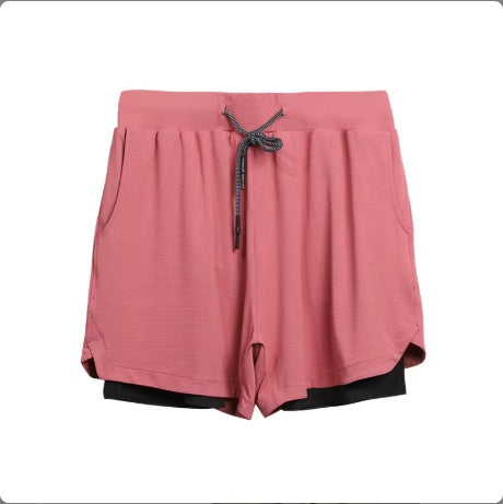 Men's quick-dry 2-in-1 gym shorts with liner