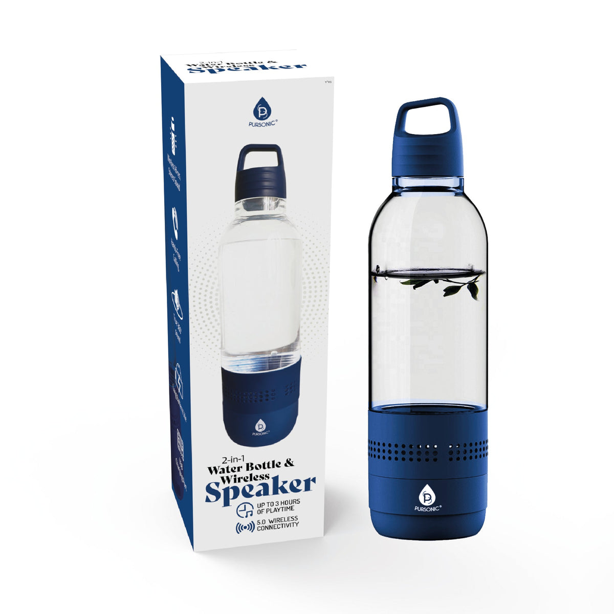 Sport water bottle with built-in wireless speaker