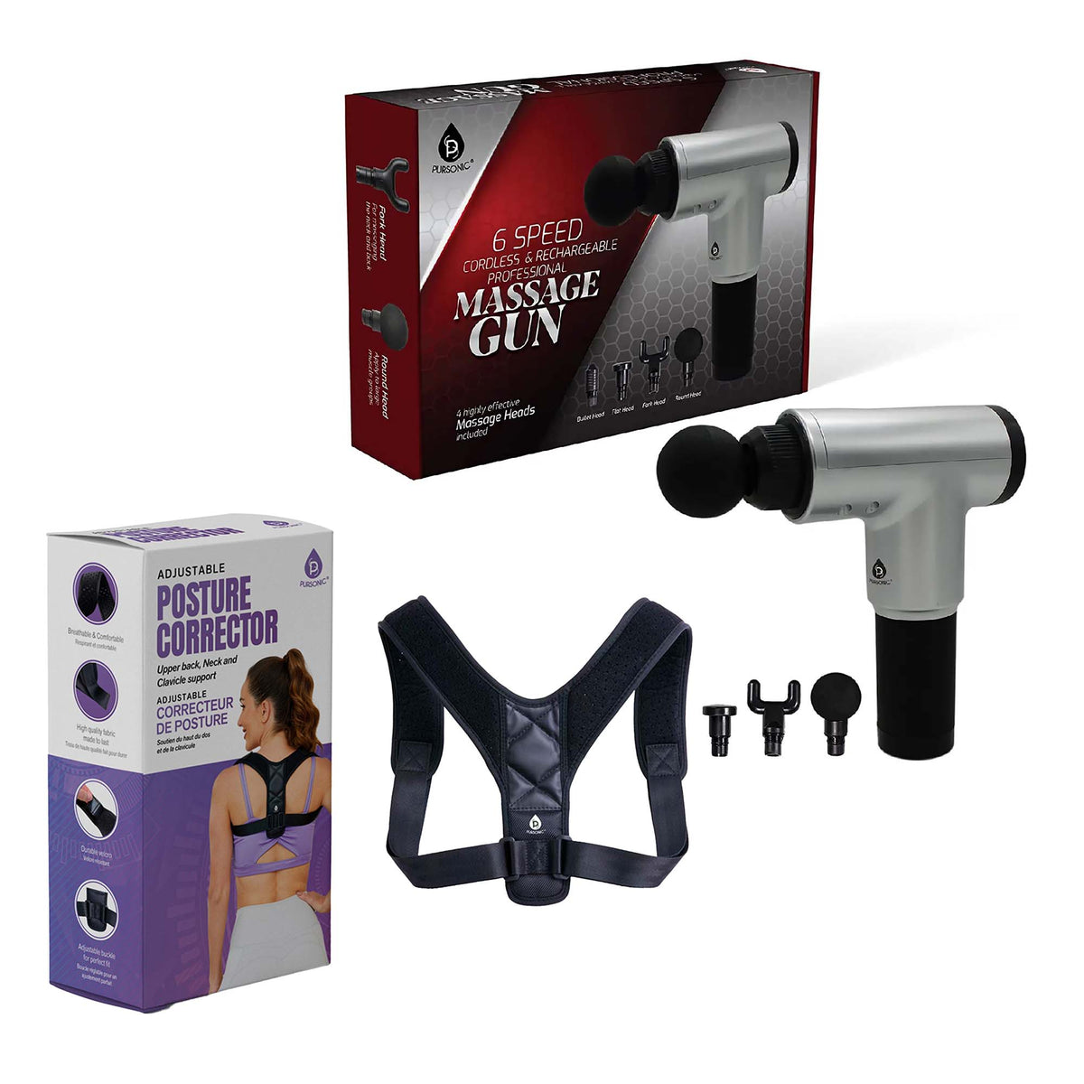 Pain relief and posture support bundle, boxed set