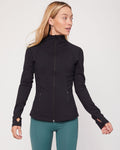 Fitted zip-up track jacket with thumbholes