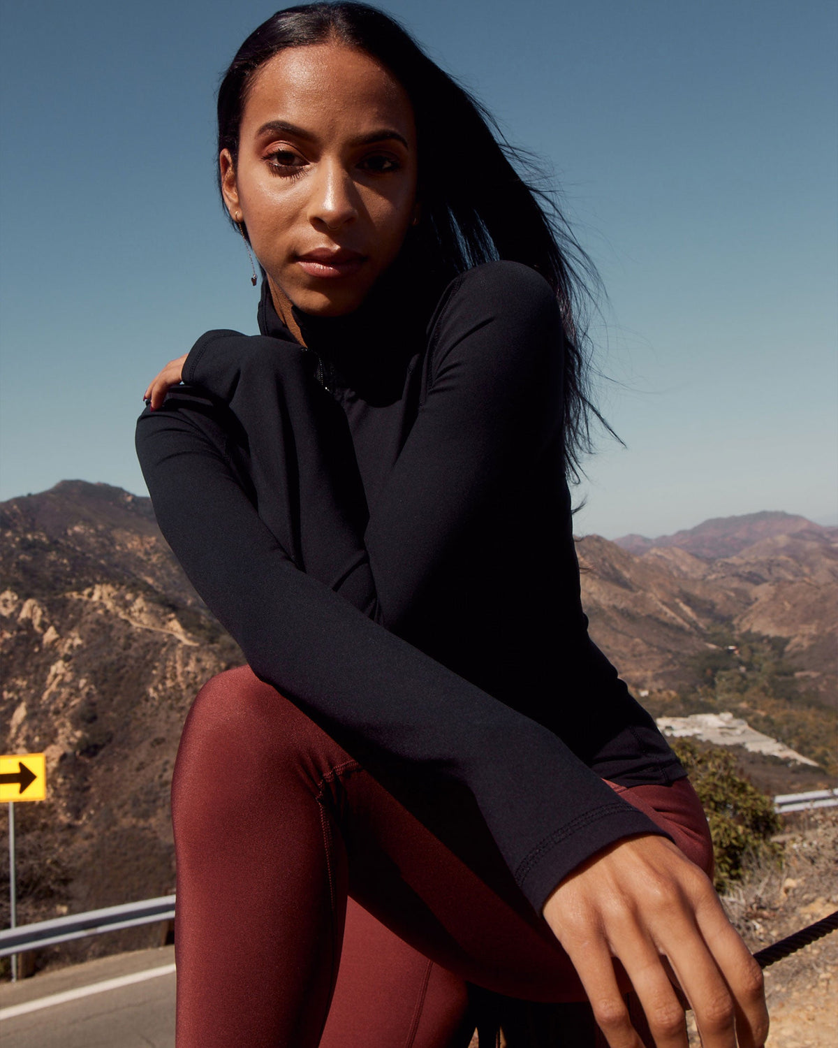 Fitted Zip-Up Track Jacket with Thumbholes